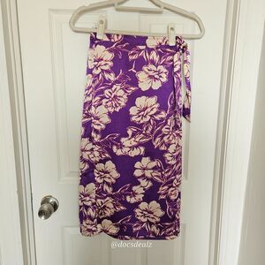 Japna Wrap Skirt Purple Floral Pattern Women's Medium